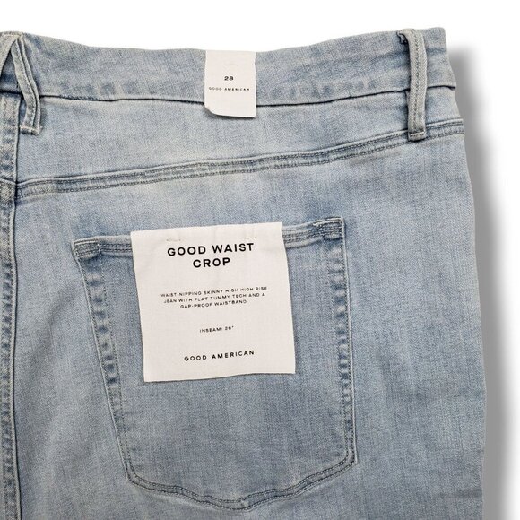 Good American Crop Skinny Jeans Women Plus 28 Good Waist Distressed High Rise - Picture 6 of 10
